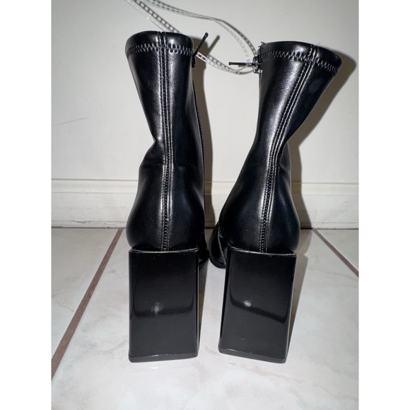 Gianni Bini Square Toe Zipper Ankle Boots Block Mid Heel Size 5.5M - Picture 5 of 11